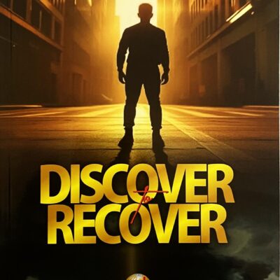 Silhouetted man with city backdrop