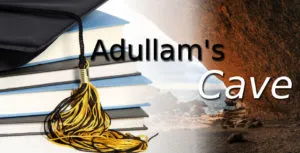 Academic books near a cave