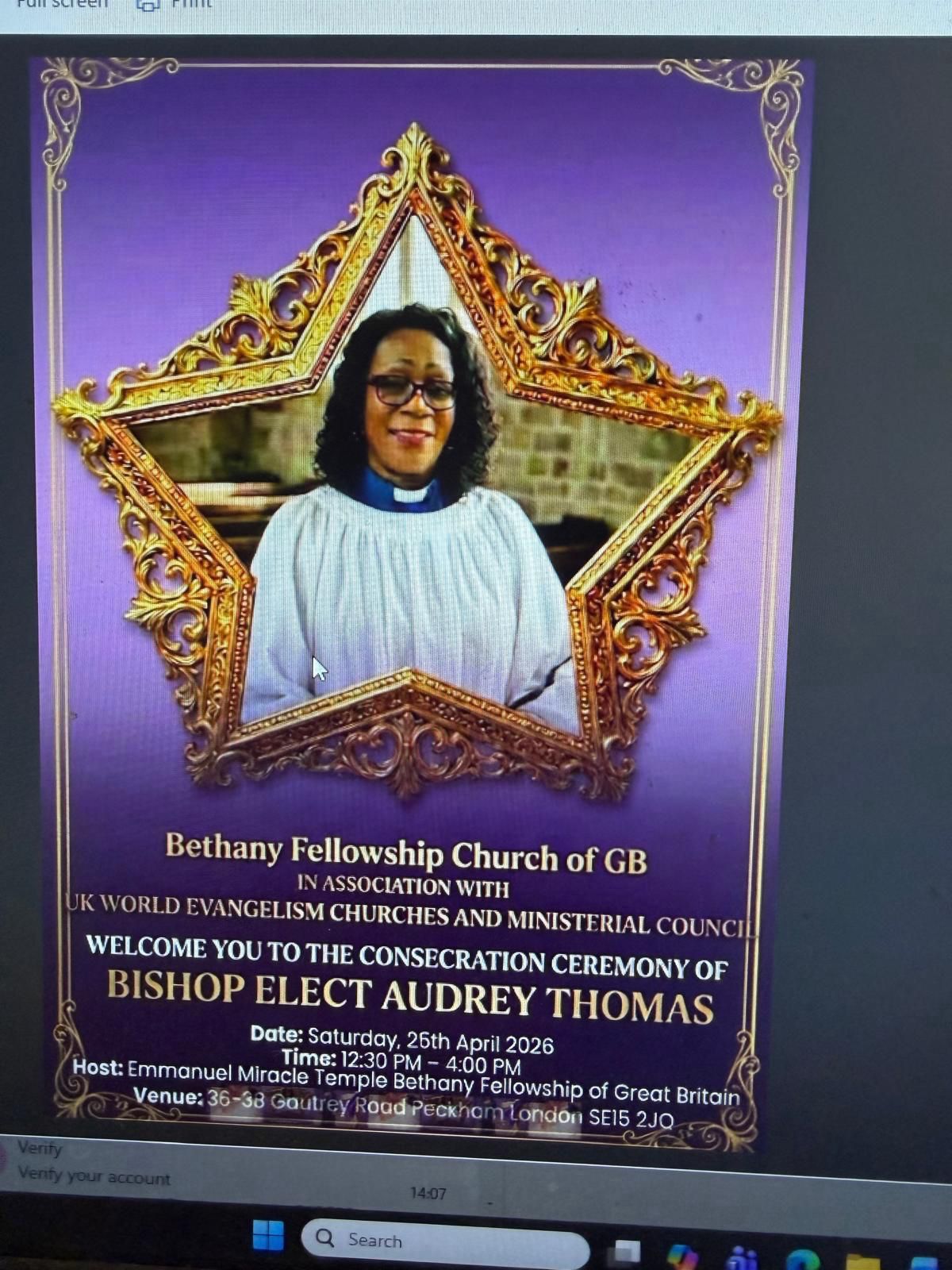 CONSECRATION CEREMONY OF BISHOP ELECT AUDREY THOMAS